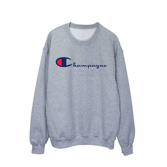 Champagne lover gray marled sweatshirt - Picture 4 of 7